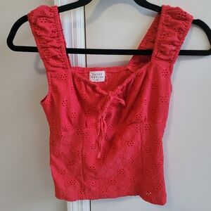 Urban Outfitters Pink Eyelet Blouse